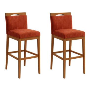 Imagem de Kit 2 Banquetas Alta Cozinha Gourmet Estofada Suede - Isa Estofados, S