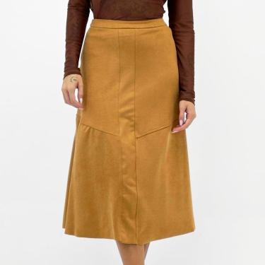 Imagem de Saia Doce Trama Midi em Suede Feminina-Feminino
