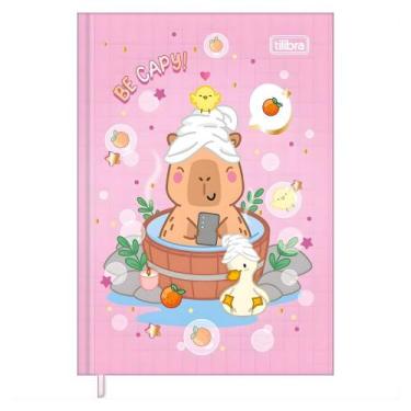 Imagem de Caderneta (Pequena) Costurada Petit Capivara 96 Folhas Decoradas 10,5 