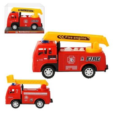Imagem de Brinquedo Caminhão Bombeiro com Fricção e Escada Móvel  Presente Infan