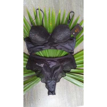 Imagem de Conjunto lingerie preta pouco costura. Tam. P - Bela moda