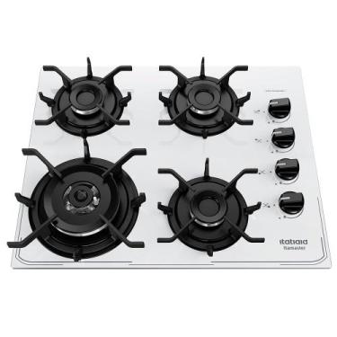 Imagem de COOKTOP ITATIAIA 4 BOCAS ITAMASTER BRANCO FERRO FUNDIDO 56,5x45 NICHO 