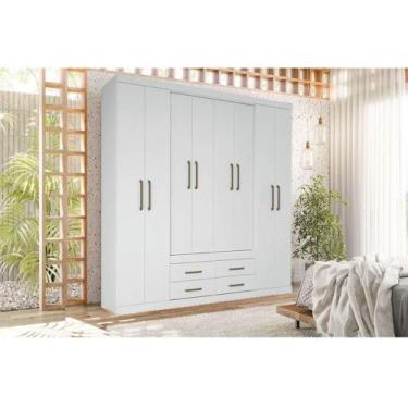 Imagem de Guarda Roupa Casal 8 Portas e 4 Gavetas Nápoles Branco - Santos Andirá