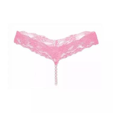 Imagem de Tangas Fio Dental de Pérolas Calcinhasde Renda ElaShopp, Rosa