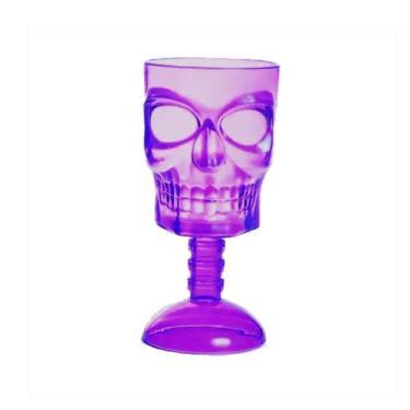 Imagem de TAÇA CALICE MODELO CAVEIRA HALLOWEEN COR ROXO 382ml. - CROMUS