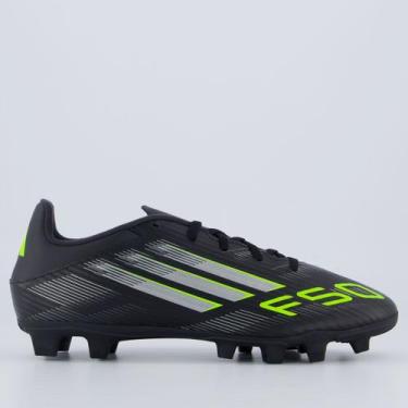 Imagem de Chuteira Adidas F50 Club FG/MG Campo Preta e Verde, 44