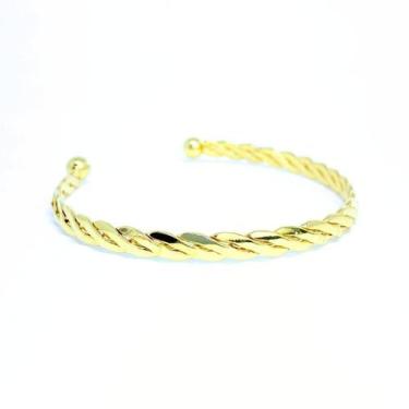 Imagem de Bracelete Feminino Trançado Dourado Tamanho Maior - DRoss
