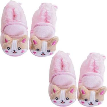 Imagem de Pantufa Sapatinho para Bebês com Ursinho Rosa para Uso Diário - OUTRAS
