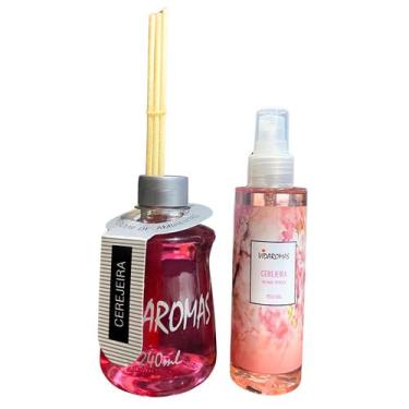 Imagem de Kit Difusor Aromatizador Vareta Home Spray Aroma Cerejeira - UNI ECCOM