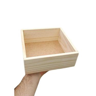 Imagem de Kit Caixinha Bandeja de Madeira Quadrada 25cm x 25cm - Classe Artesana