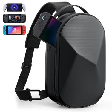 Imagem de ANNAPRO Maleta de transporte para Switch/Steam Deck/Steam Deck OLED/Legion Go/ROG Ally/PlayStation Portal, bolsa protetora de viagem rígida para adaptador AC, estação de acoplamento, console Steam Deck e acessórios