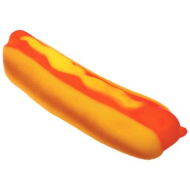 Imagem de Brinquedo para Pets Chalesco Hot Dog em Vinil 649 para Cães Amarelo e Vermelho com 6 Peças