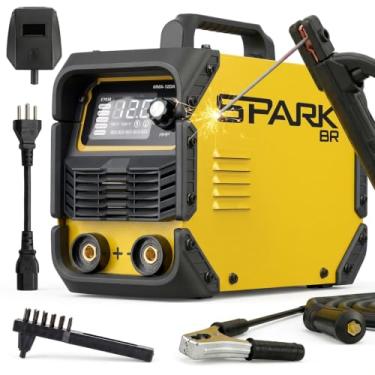Imagem de Máquina Solda Inversora 120MMA Bivolt Painel Digital SparkBR Máscara Acessórios Portátil Alça Transporte Profissional 2,0 2,5 3,2 Eletrodos AMG-W01