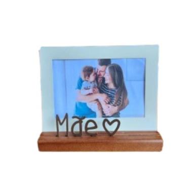 Imagem de PORTA RETRATO METAL E MADEIRA 10x15 MÃE - GEGUTON
