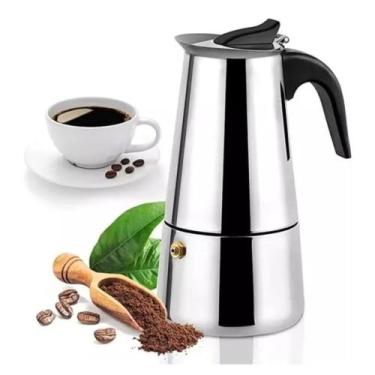 Imagem de Cafeteira Expresso Italiana 9 Cafés Xícaras Em Aço Inox - Loja Coisari