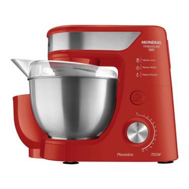 Imagem de Batedeira Planetária Premium Inox Mondial  BP-02P-R-TI, Vermelho e ino