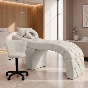 Imagem de Maca Com Mocho Pétala De Estética Facial Cílios Sobrancelhas - SOFA ST