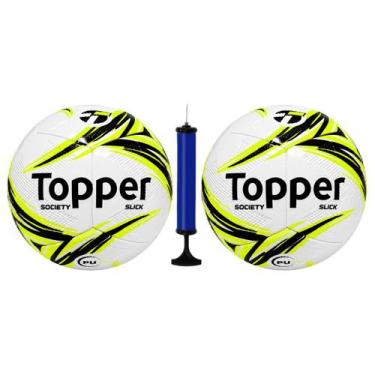 Imagem de Kit 2 Bolas Society Topper Slick + 1 Bomba De Ar, Amarelo