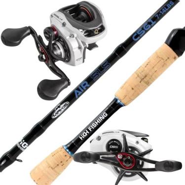 Imagem de Pesca Carretilha 8000 8 Rolamentos Vara Air SLS 168mt 7-14lb Lado da M