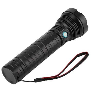 Imagem de Lanterna de carregamento USB, luz de busca portátil, 4622LM acampamento reflexivo para cavar (preto)