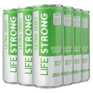 Imagem de Energético Life Strong Energy Drink 6 unidades Maça Verde-Unissex