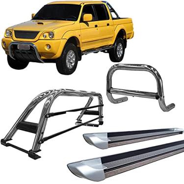 Imagem de Kit Quebra Mato +Estribo +Santo Anto Duplo L200 2004 Cromado