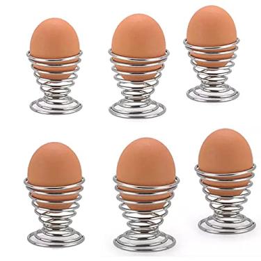 Imagem de Yajun Suporte para copos de ovos cozidos, bandeja de aço inoxidável, conjunto de café da manhã para ovos