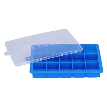 Imagem de Molde de gelo retangular, fácil de moldar bandeja de gelo durável para mousse para cozinha para bolo para casa para chocolate (azul)