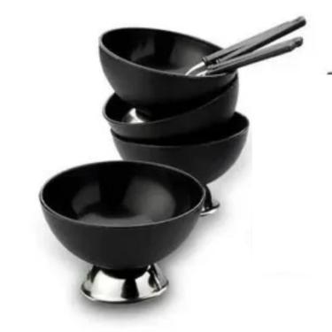 Imagem de Kit Taças De Sobremesa Com Inox Jogo 12 Tigela Petisqueira