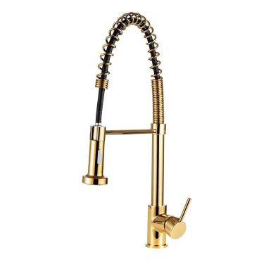 Imagem de Torneira Para Cozinha Gourmet Misturador Monocomando Envira Pingoo.casa - Dourado