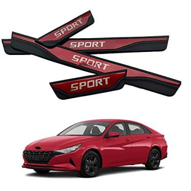 Imagem de GZBFTDH Proteção de Peitoril Soleira da Porta, para Hyundai Elantra 2021 2022 Carro Acessórios, Aço Inoxidável Kick Plate Guard de Pedal de Limiar Protetor, Peças para Automóveis