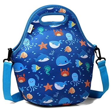 Imagem de Lancheira para meninos, VASCHY Bolsa de Almoço Leve Neoprene para Criança Menino Menina para Escola Creche Jardim de Infância,Oceano