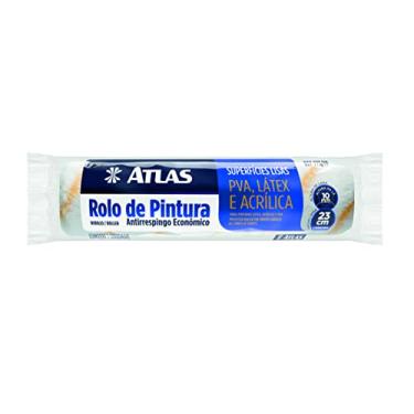 Imagem de Rolo para Pintura Anti Respingo, Manta de Lã Sintética 100% Poliéster com 10mm de Altura, Tamanho 23 cm, Atlas.