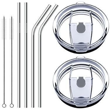 Imagem de Tampas de copo de 850 g com canudos para beber, serve para YETI Rambler, Ozark Trail, Old Style Rtic (lançado antes de 2016) e mais, SENHAI à prova de respingos
