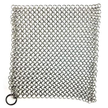 Imagem de Esfregão Chain Mail da Crisbee - Aço inoxidável 316 - Resistente à ferrugem - Perfeito para panelas de ferro fundido e aço carbono da Crisbee