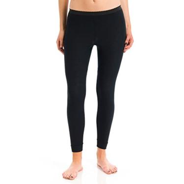 Imagem de Calça térmica feminina de malha canelada com silvadur da Indera, Preto, Small