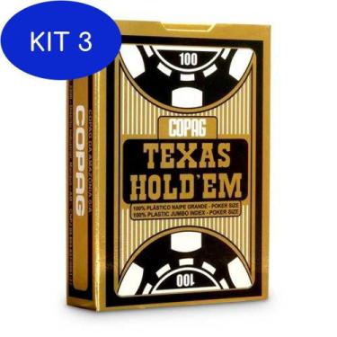 Imagem de Kit 3 Baralho Texas Hold'em (Copag)