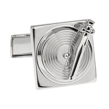Imagem de MRCUFF – Abotoaduras para toca-discos para DJ em uma caixa de presente e pano de polimento