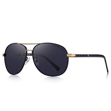 Imagem de Óculos de sol masculinos Merry clássicos com lentes polarizadas e proteção UV S8371, Dourado, Free