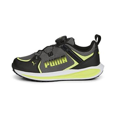 Imagem de PUMA Tênis infantil unissex Twitch Runner Disc, Castlerock Light Lime-Puma Preto, 11 Little Kid