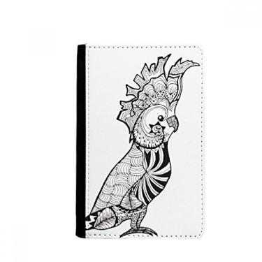 Imagem de Porta-passaporte bonito papagaio pássaro retrato animal esboço porta-passaporte notecase burse capa carteira porta-cartão, Multicolor