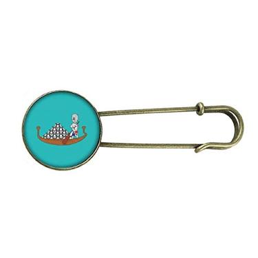 Imagem de Barco de madeira Panamá múmia barco de futebol retrô broche de metal clipe jóias