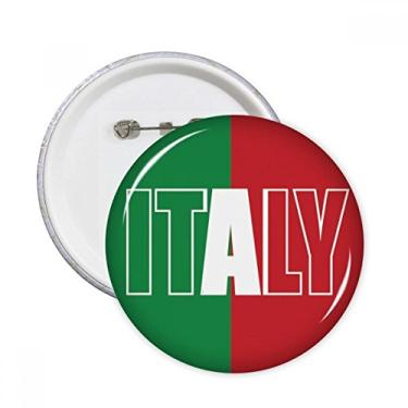 Imagem de Broche redondo com nome da bandeira do país da Itália com emblema de botão para decoração 5 peças