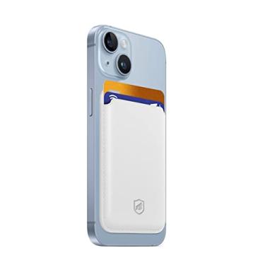 Imagem de Gshield Porta Cartão Carteira Magnética Compatível com MagSafe para Traseira de Celular, Branco
