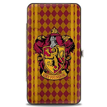 Imagem de Buckle-Down Carteira Dobradiça - GRYFFINDOR, listras de crista/diamantes vermelhos/dourados, 17,78 cm x 10,16 cm
