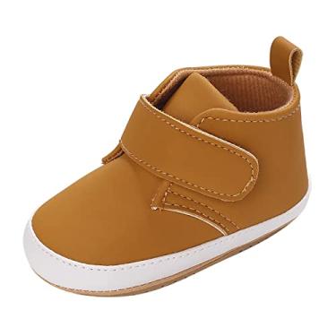 Imagem de Sapatos infantis primavera e outono para bebês meninos e meninas sapatos esportivos de chão de fundo plano presentes para bebês recém-nascidos, Marrom, 6-12 Meses