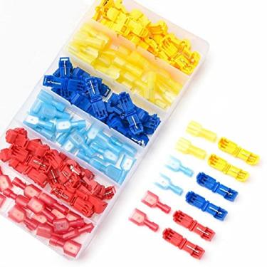 Imagem de Qudai Terminal de crimpagem tipo T de desconexão rápida de 360 peças de nylon totalmente isolado Spade macho e fêmea com crimpagem elétrica kit sortido de terminais prensados a frio