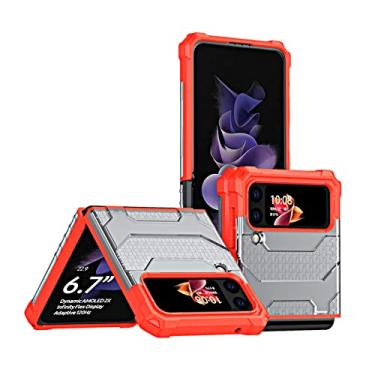 Imagem de Capa dobrável antiderrapante antiderrapante para Samsung Galaxy Z Flip3 5G Flip 3 Capa de telefone ultrafina para Samsung Z Flip 3 capas, vermelho, para galaxy Z flip 3