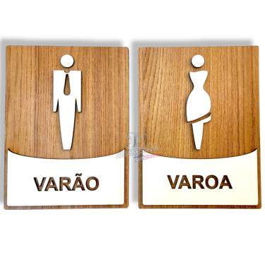 Imagem de Placas para banheiro wc igreja em mdf 6mm varão e varoa