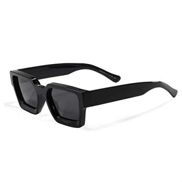 Imagem de Óculos de Sol Quadrado TR90 Masculino Óculos de Sol Polarizado Feminino Designer de Moda Driving Oculos UV400,C01 Preto,Tamanho Único